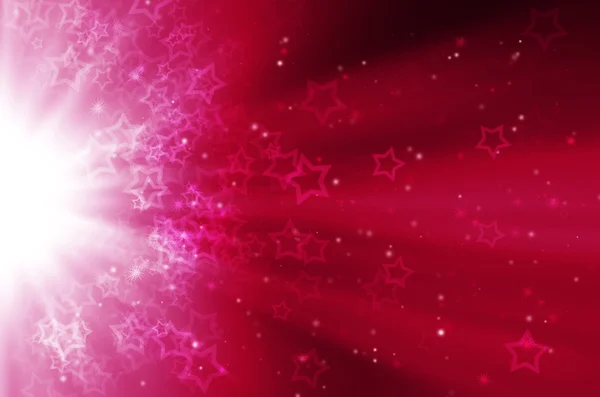 Neve e luz de estrela no fundo rosa — Fotografia de Stock