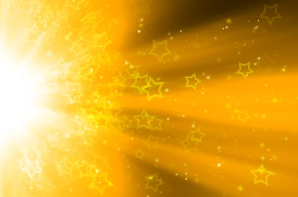 Neve e luce stellare su sfondo giallo — Foto Stock