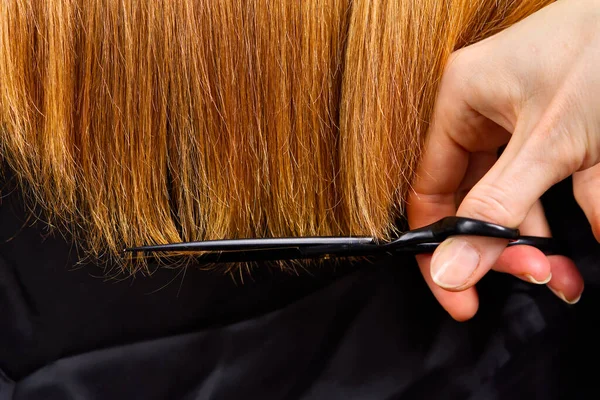 Cuidado Del Cabello Mujer Peluquería Haciendo Peinado Chica Joven Salón — Foto de Stock