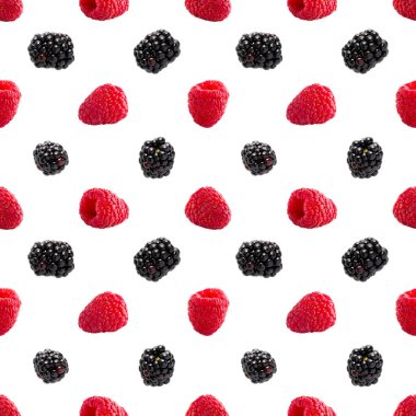 Ahududu ve böğürtlenli kusursuz desen. Paket tasarımı için kalıp, soyut arkaplan