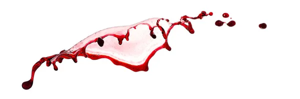 İzole edilmiş kırmızı şarap beyaz arkaplanda sıçramış. — Stok fotoğraf