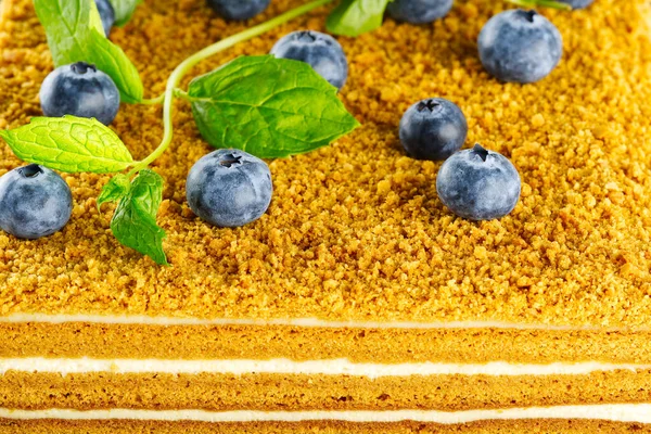 Böğürtlenli bal keki. Yabanmersinli ve nane aromalı ballı kek..