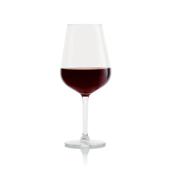 Vinho tinto em vidro isolado sobre fundo branco — Fotografia de Stock
