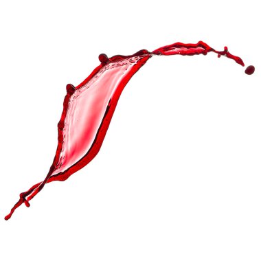 İzole edilmiş kırmızı şarap beyaz arkaplanda sıçramış.