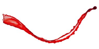 İzole edilmiş kırmızı şarap beyaz arkaplanda sıçramış.