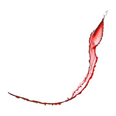 İzole edilmiş kırmızı şarap beyaz arkaplanda sıçramış.