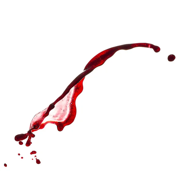 İzole edilmiş kırmızı şarap beyaz arkaplanda sıçramış. — Stok fotoğraf