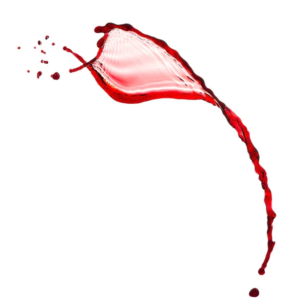 白い背景に孤立した赤ワインスプラッシュ — ストック写真