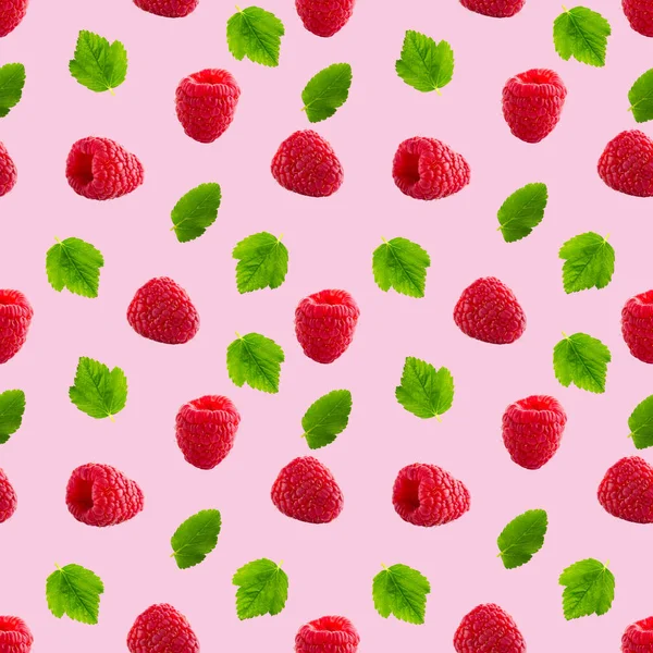 Seamless pattern with raspberry. Berries abstract background. Raspberry pattern for package design