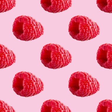 Olgun ahududu ile kusursuz desen. Böğürtlenler soyut arka plan. Pembe arkaplanlı paket tasarımı için ahududu deseni.