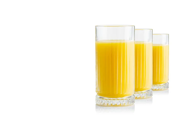 Bio Orangensaftglas Isoliert Auf Weiß Glas Frischer Orangensaft Auf Weißem — Stockfoto