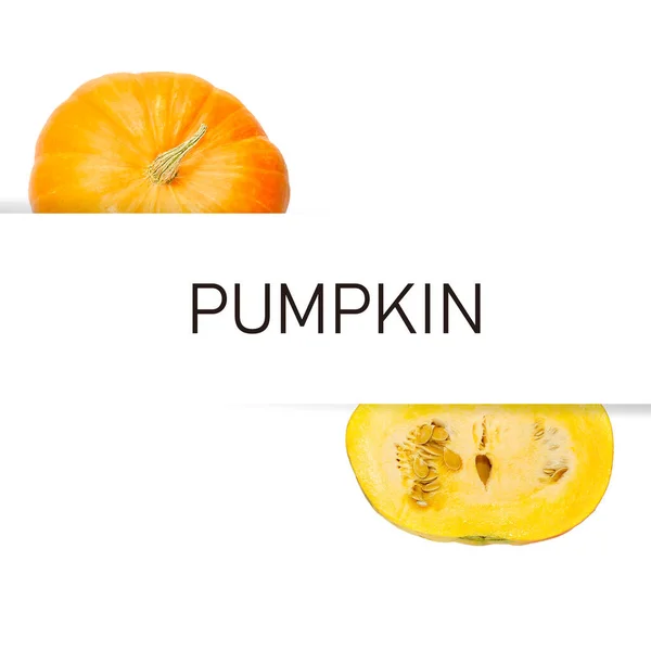 Pumpkin Creative Layout Composition Isolated White Background Food Healthy Eating — Foto de Stock