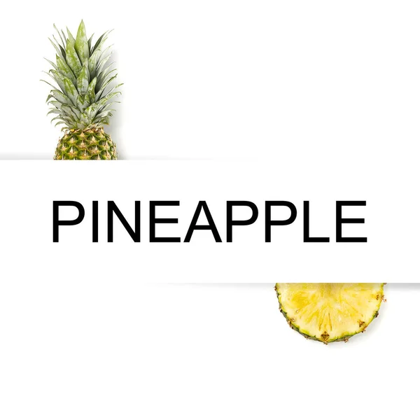 Pineapple Creative Layout Pineapple White Background Tropical Fruits Modern Concept — Foto de Stock