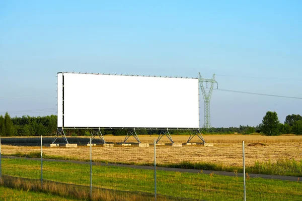 blank advertising billboard mockup. template for design. advertising billboard at sunset. large advertising road banner.