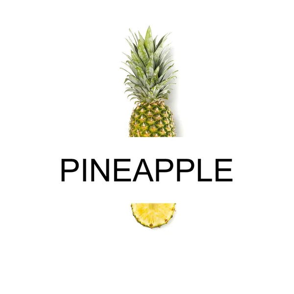 Pineapple Creative Layout Pineapple White Background Tropical Fruits Modern Concept — Foto de Stock