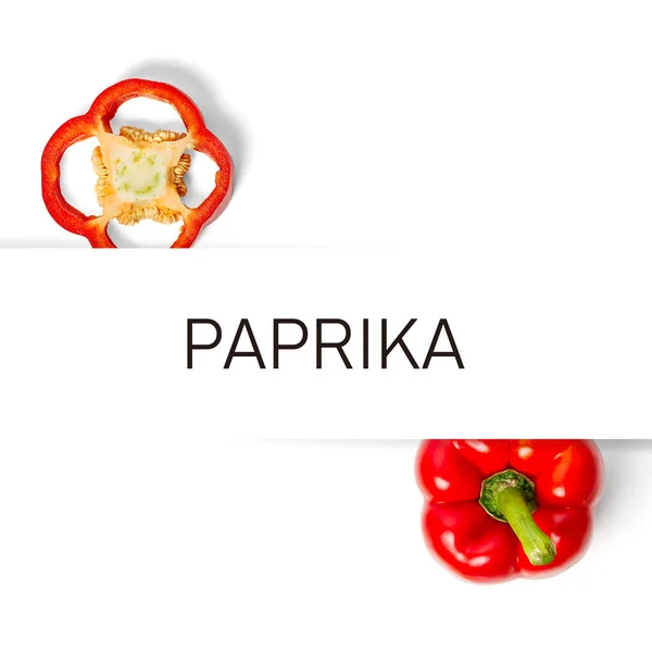 Paprika Creative Layout Composition Isolated White Background Food Healthy Eating — Stockfoto