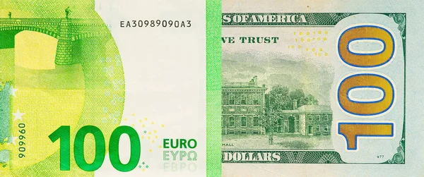 Large Fragment 100 Hundred Dollars Bill Banknote Old American Money — Foto Stock