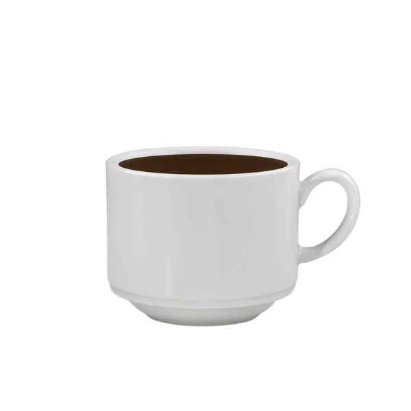 Tasse Café Tombante Isolée Sur Blanc Tasse Café Éclaboussures Tombant — Photo