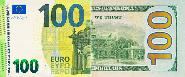Large Fragment 100 Hundred Dollars Bill Banknote Old American Money — Stok fotoğraf
