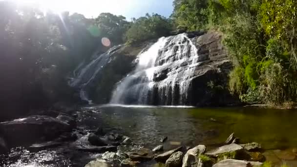 Cachoeira Onça Pintada Parque Nacional Bocaina São Paulo Brasil — Vídeo de Stock