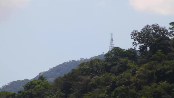 Antenas Sumare Vistas Desde Laguna Rodrigo Freitas Río Janeiro Brasil — Vídeos de Stock