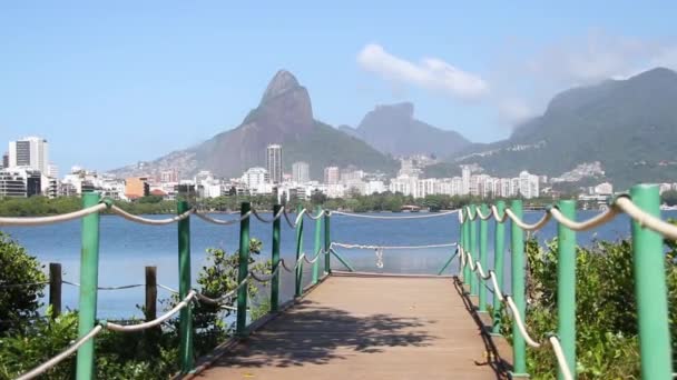 Vista Lagoa Rodrigo Freitas Rio Janeiro Brasil — Vídeo de Stock