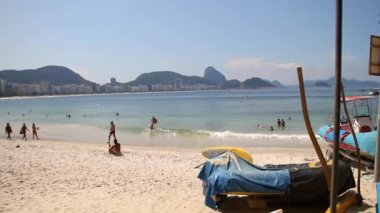 Rio de Janeiro 'daki Copacabana Plajı, Brezilya.