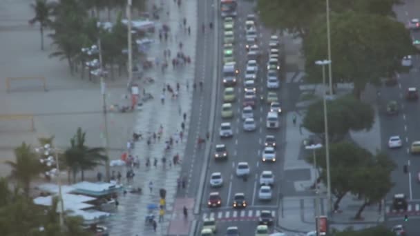 Atlantic Avenue Forgalom Copacabana Strand Rio Janeiro Brazília — Stock videók
