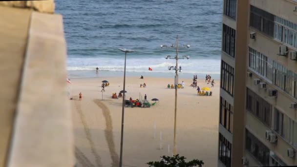 在巴西里奥德亚内罗的Copacabana海滩 — 图库视频影像