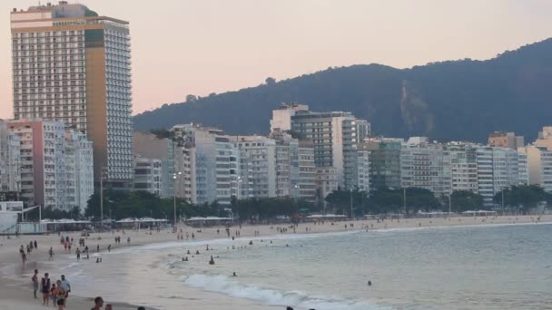 Stranden Copacabana Rio Janeiro Ofruktbar — Stockvideo