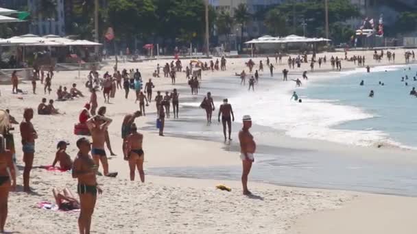 Praia Copacabana Rio Janeiro Brasil — Vídeo de Stock