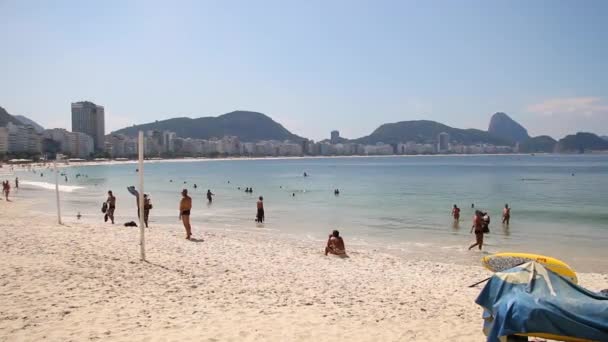 Rio Janeiro Daki Copacabana Plajı Brezilya — Stok video