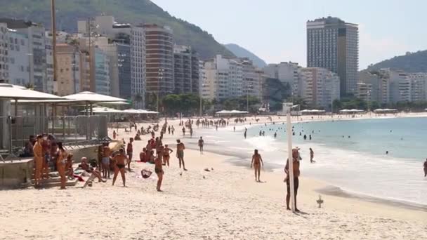 Rio Janeiro Daki Copacabana Plajı Brezilya — Stok video