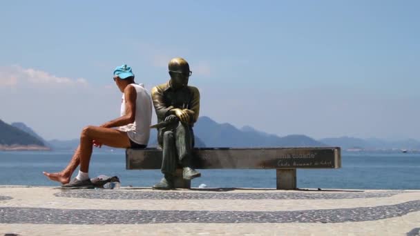 Plaża Copacabana Rio Janeiro Brazylia — Wideo stockowe