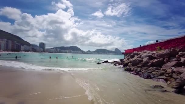 Strand Van Copacabana Rio Janeiro Brazilië — Stockvideo