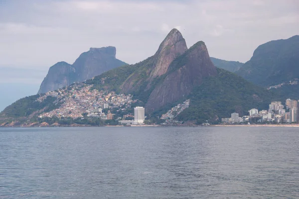 Two Hill Brother Vanaf Arpoador Strand Rio Janeiro — Stockfoto