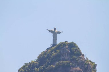 Kurtarıcı İsa Rio de Janeiro, Brezilya - 23 Ekim 2021: Kurtarıcı İsa Rio de Janeiro Brezilya 'daki Botafogo mahallesinde görüldü.