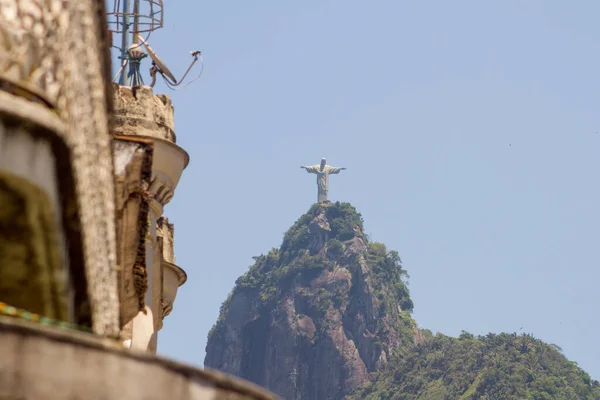 Chrystus Odkupiciel Rio Janeiro Brazylia Października 2021 Chrystus Odkupiciel Widziany — Zdjęcie stockowe