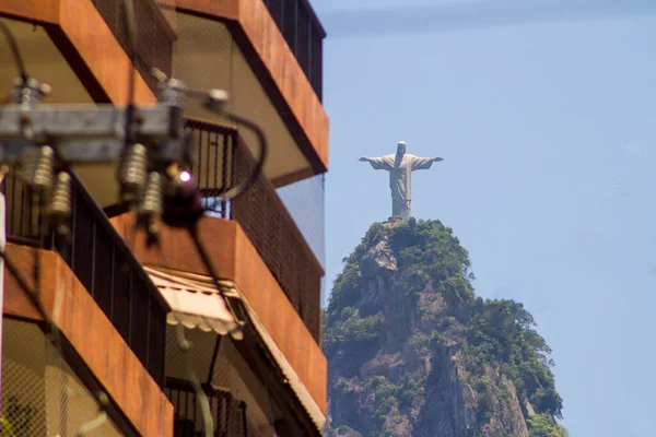 Chrystus Odkupiciel Rio Janeiro Brazylia Października 2021 Chrystus Odkupiciel Widziany — Zdjęcie stockowe