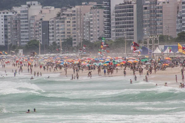 Rio Janeiro Brezilya Daki Copacabana Plajı Ekim 2021 Rio Janeiro — Stok fotoğraf