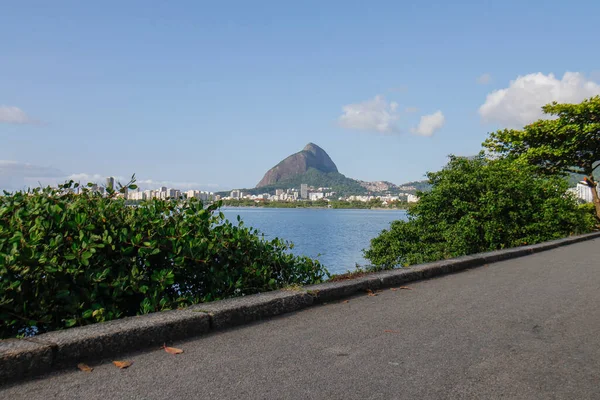 Sunset Rodrigo Freitas Lagoon Rio Janeiro — Foto Stock