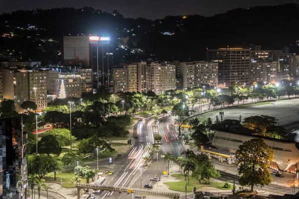 Nattutsikt Över Botafogo Området Toppen Palmado Kullen Rio Janeiro — Stockfoto
