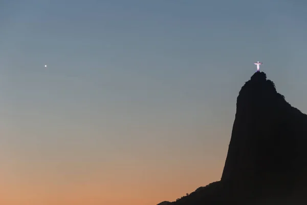 Christus Verlosser Rio Janeiro Brazilië December 2021 Silhouet Van Christus — Stockfoto