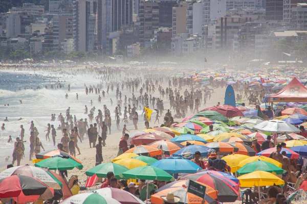Ipanema Beach Rio Janeiro Brazil December 2021 Crowded Ipanema Beach — Foto Stock