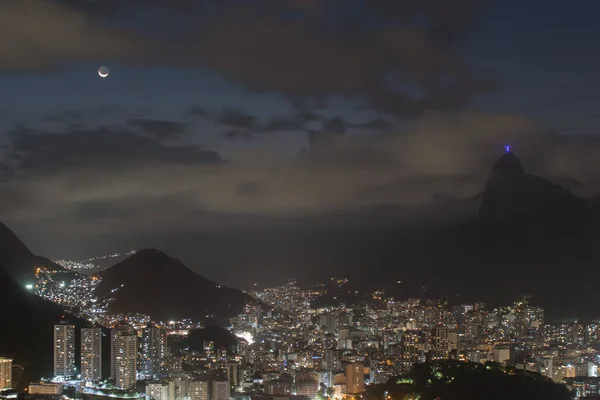 Night View Top Urca Hill Rio Janeiro — Stockfoto