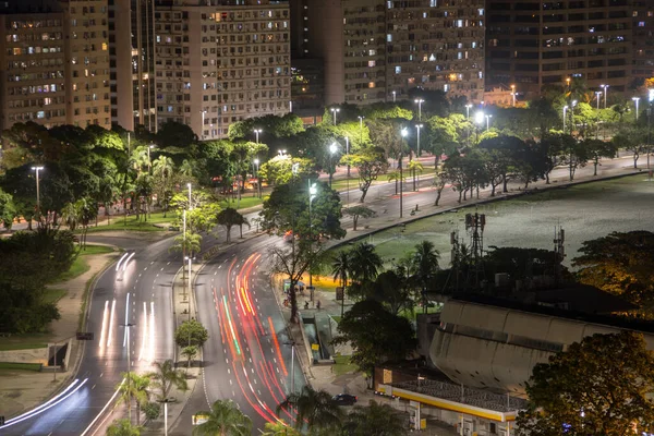 Night View Botafogo Neighborhood Top Palmado Hill Rio Janeiro — Zdjęcie stockowe