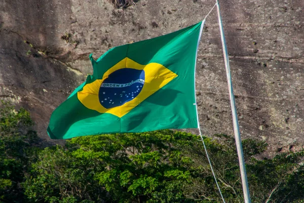 Бразилія Прапорець Відкритому Повітрі Ріо Жанейро — стокове фото