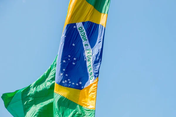 Brazil Flag Outdoors Rio Janeiro Brazil — Stock Photo, Image