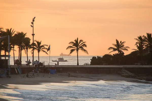 Sonnenaufgang Strand Von Arpoador Rio Janeiro Brasilien — Stockfoto