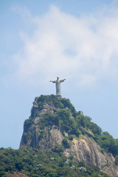 Cristo Redentor Rio Janeiro Brasil Fevereiro 2022 Cristo Redentor Visto — Fotografia de Stock